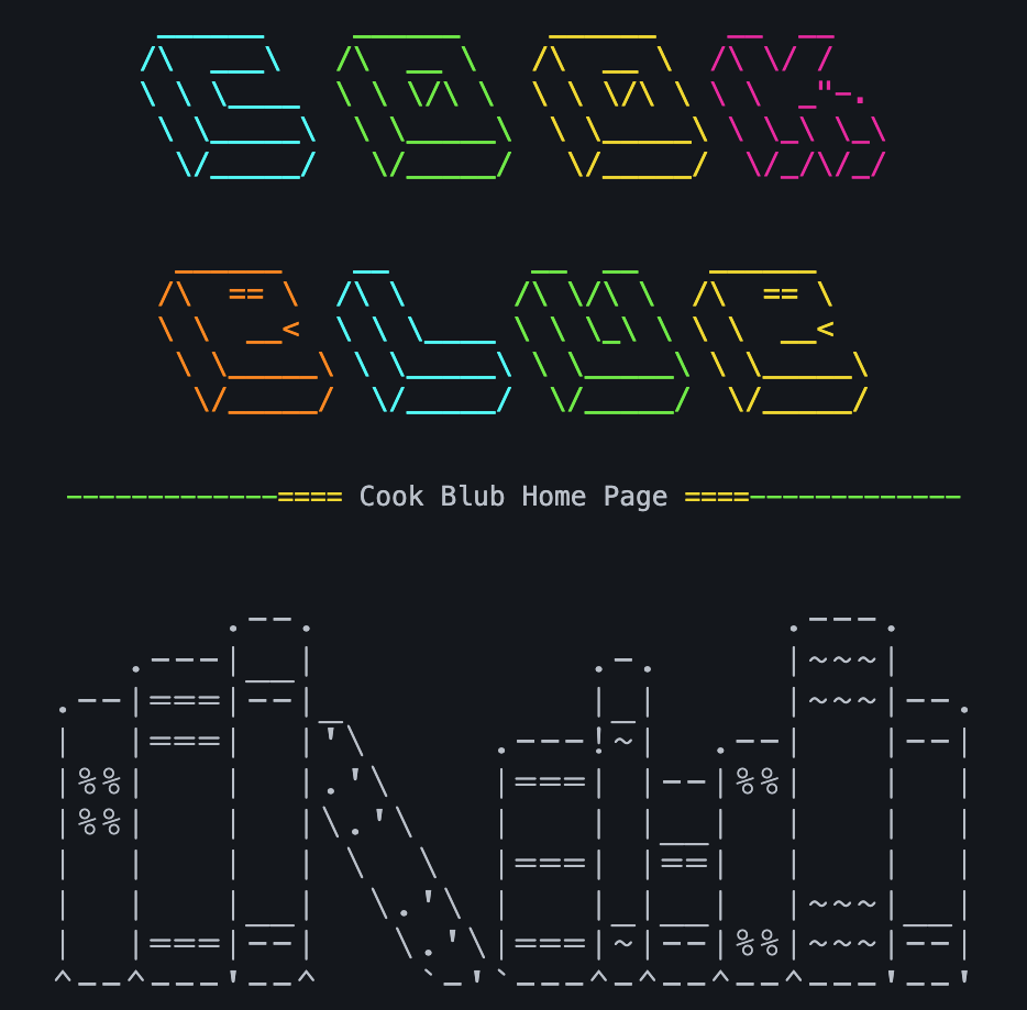 A screenshot of the Cook Blub website homepage